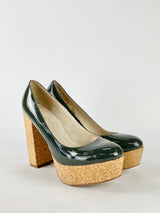 Gorman Moss Green Patent Leather Heels - EU39