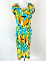 ARC Vintage Tropical Print Midi Dress - AU14