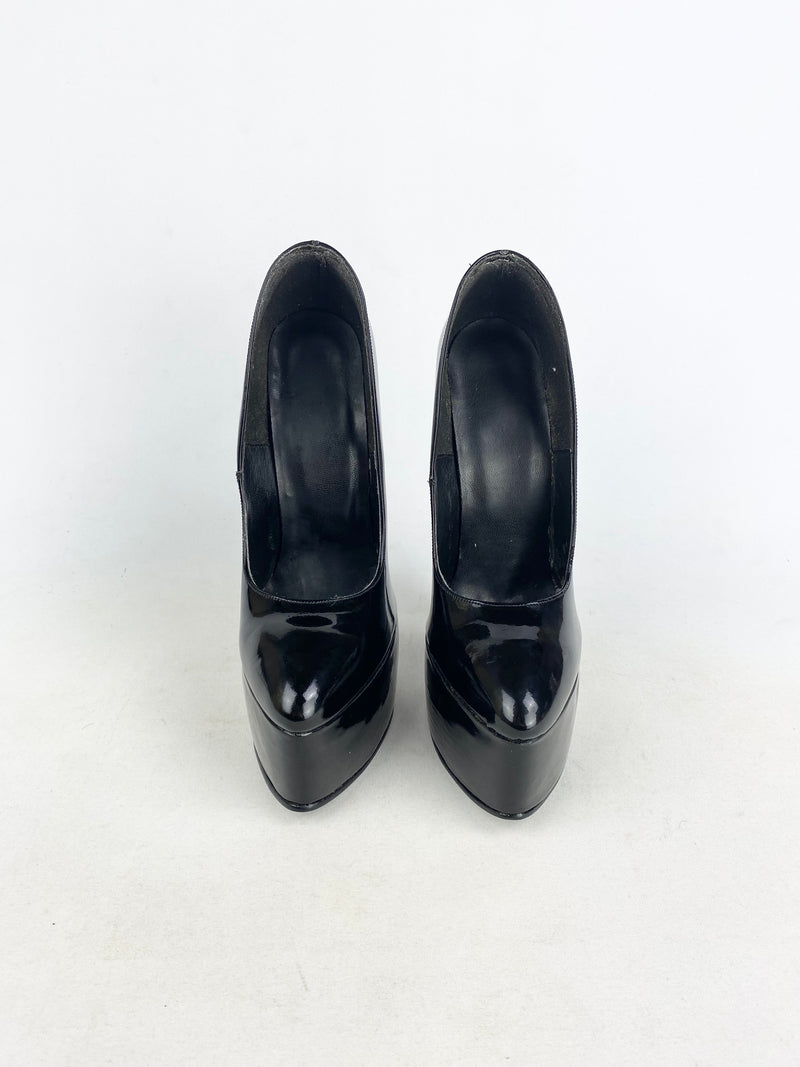 Handmade Black Platform Stiletto Heels - UK 6 & 5.5