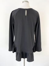 Milk & Thistle Black Long Sleeve Pleated Dress - AU16