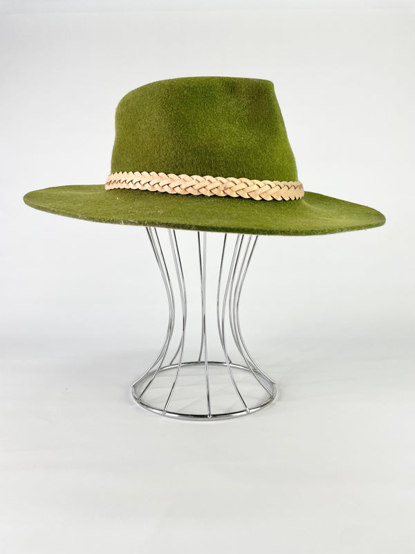 Vintage Ron Beeston Military Green Felt Wool Hat
