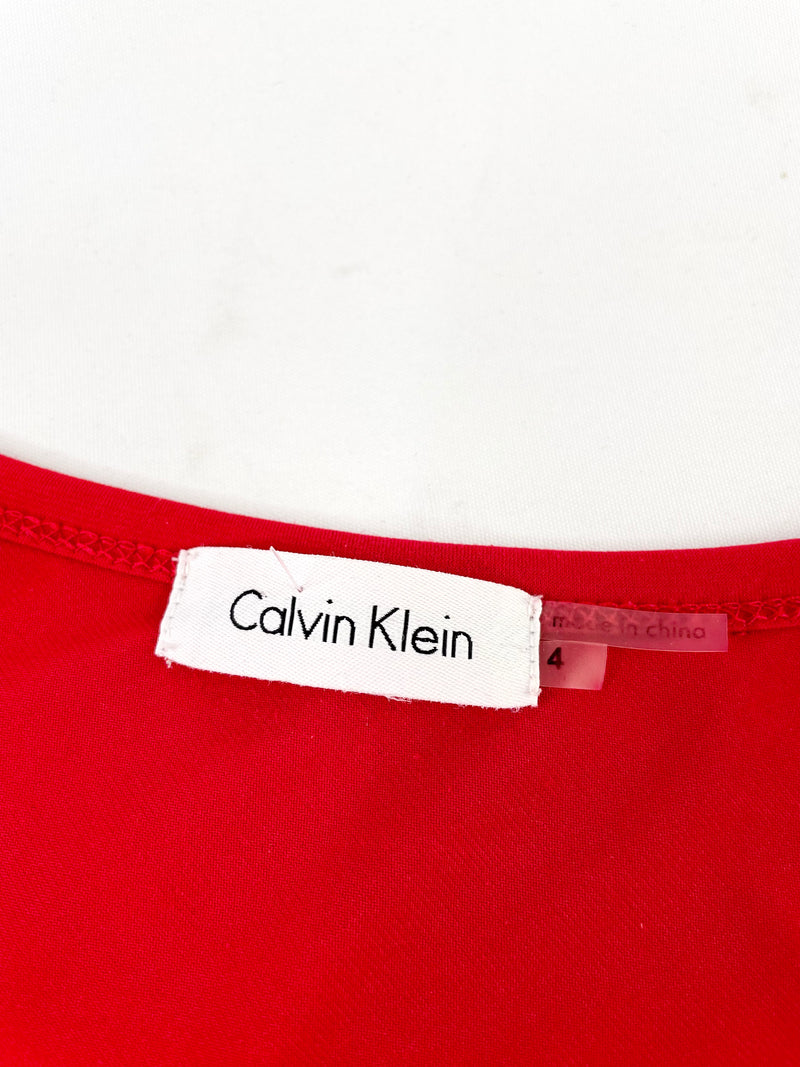 Calvin Klein Red Side Frill Dress - AU4