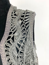 Costume National Grey Metallic Shift Crochet Vest - AU 8 / 10