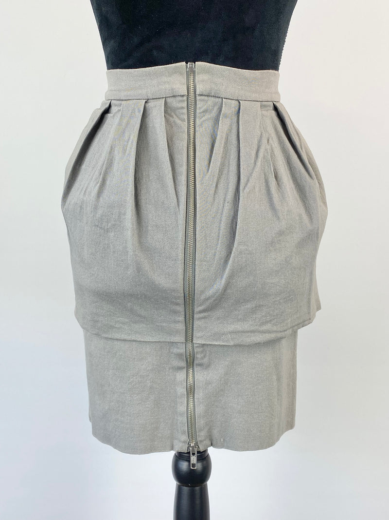 Preen by Thornton Bregazzi Grey Green Layered Skirt - AU8