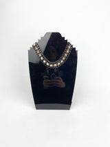Mimco Silver & Gold Pyramid Studded Necklace