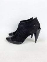 Costume National Black Suede Heeled Ankle Boots - EU 38