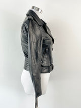 Ever New Melbourne Cropped Leather Moto Jacket - AU4