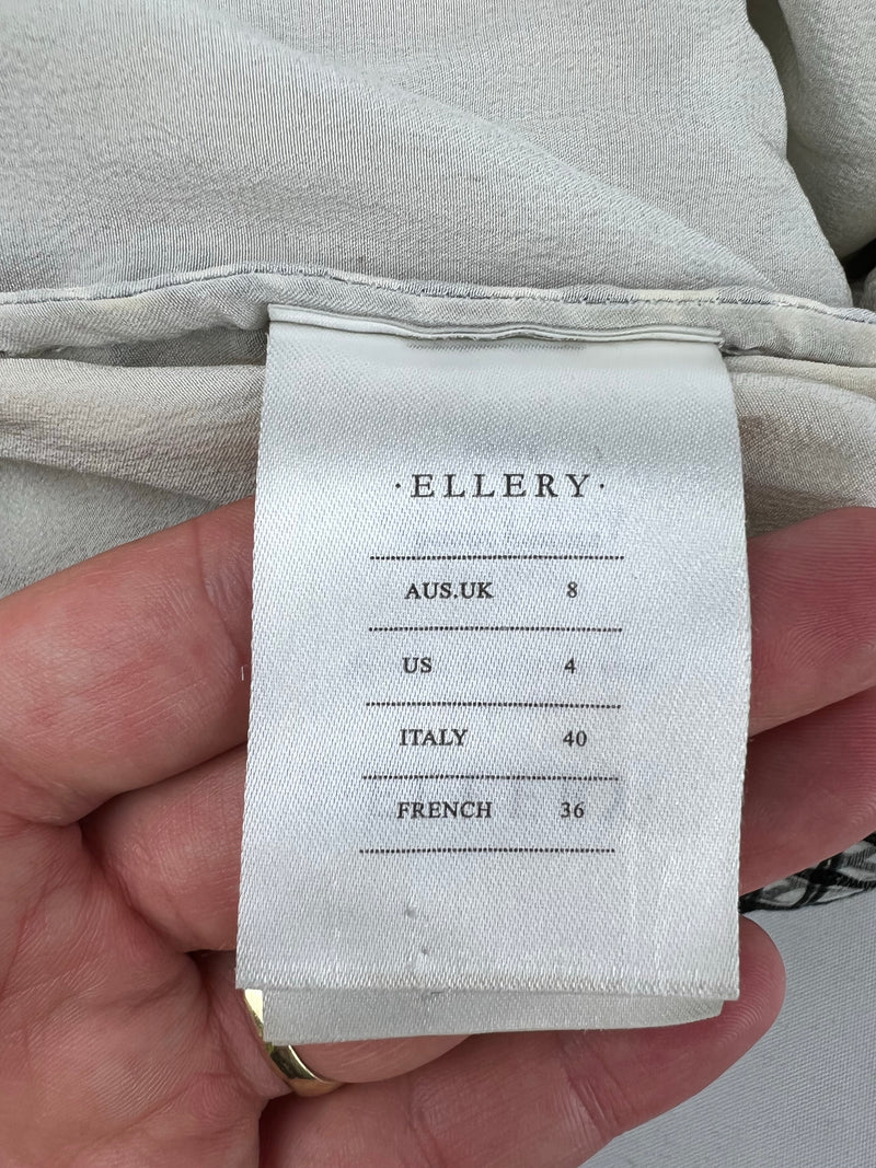 Ellery Diamond Grid Patterned Silk Mini Dress - AU 8