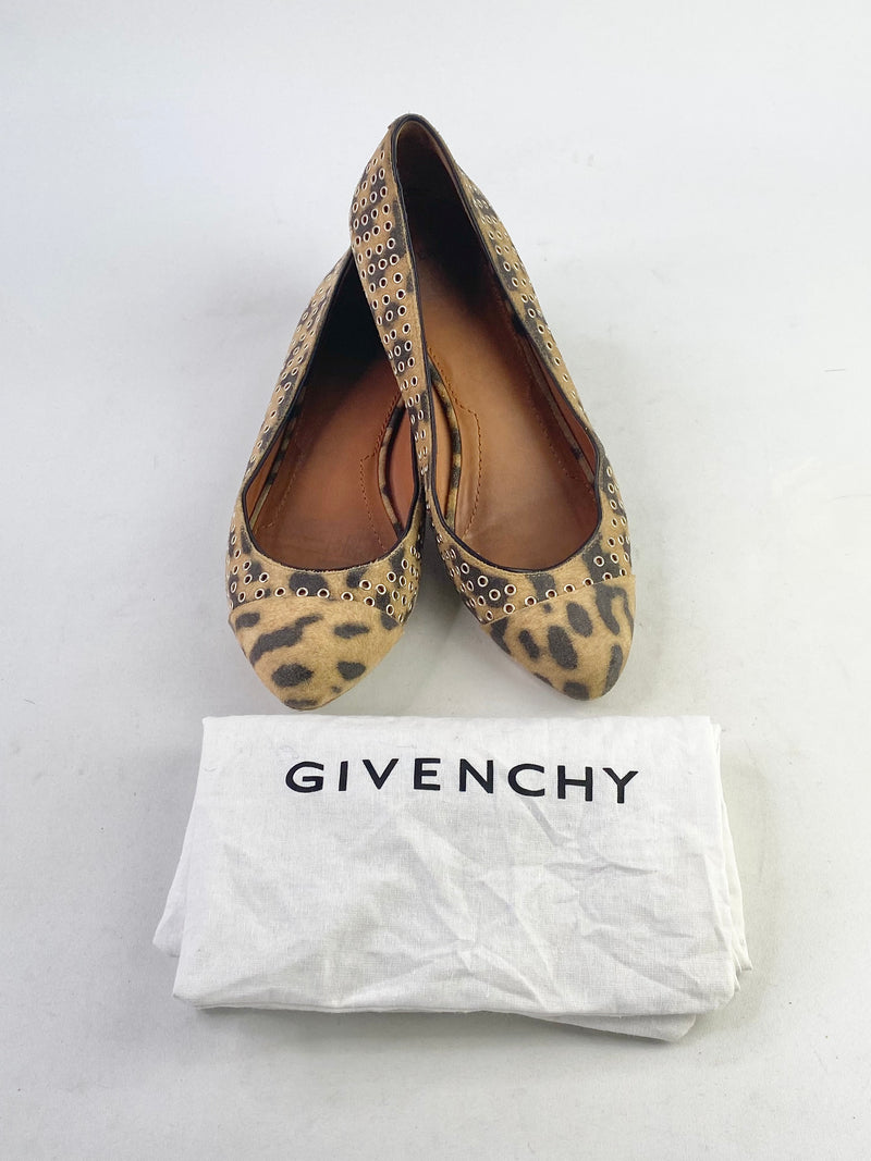 Givenchy Suede Leopard Print Ballet Flats - EU39