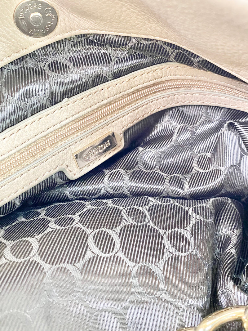 Oroton Cappuccino Leather Shoulder Bag