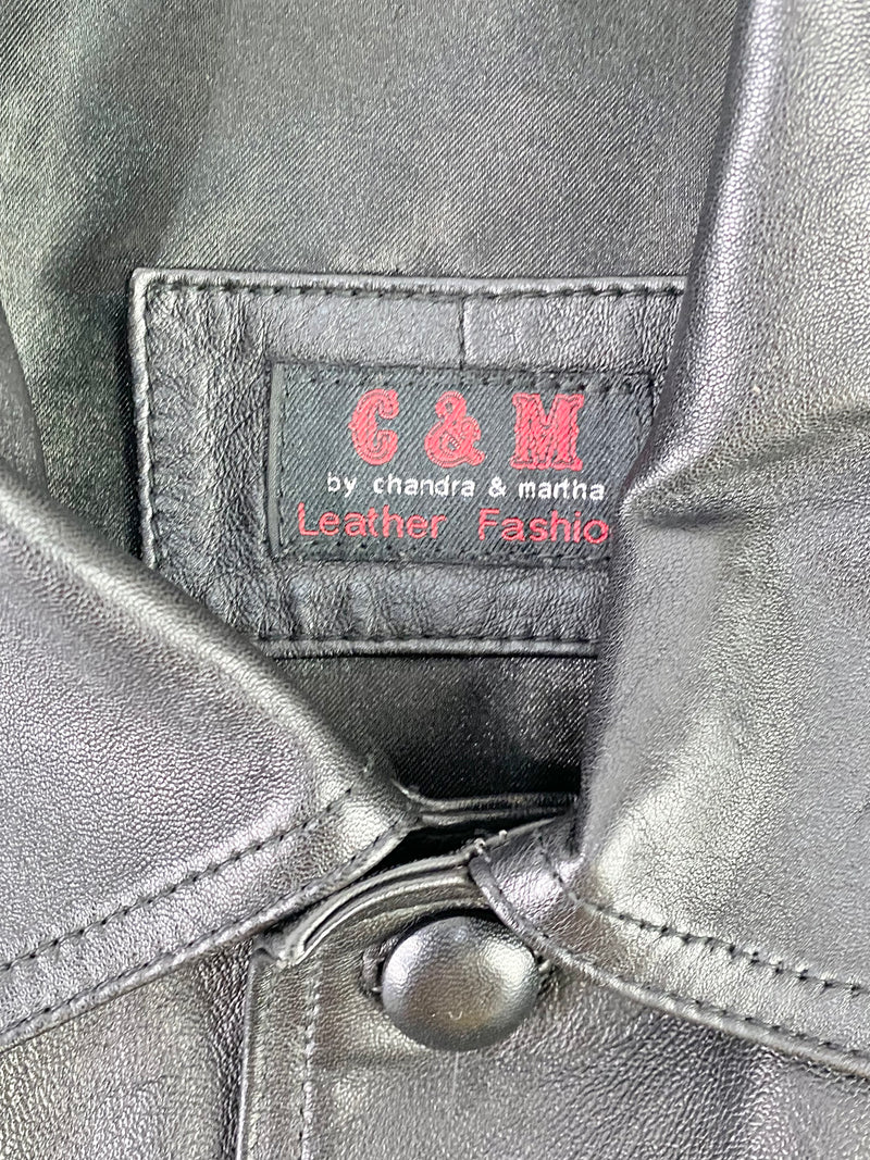 Chandra and Martha Black Leather Jacket - XL