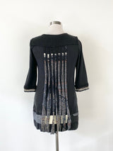 Didier Parakian Black Wool Embellished Top - AU12