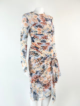 Bec & Bridge Sky Blue Floral Long Sleeve Mini Dress - AU10