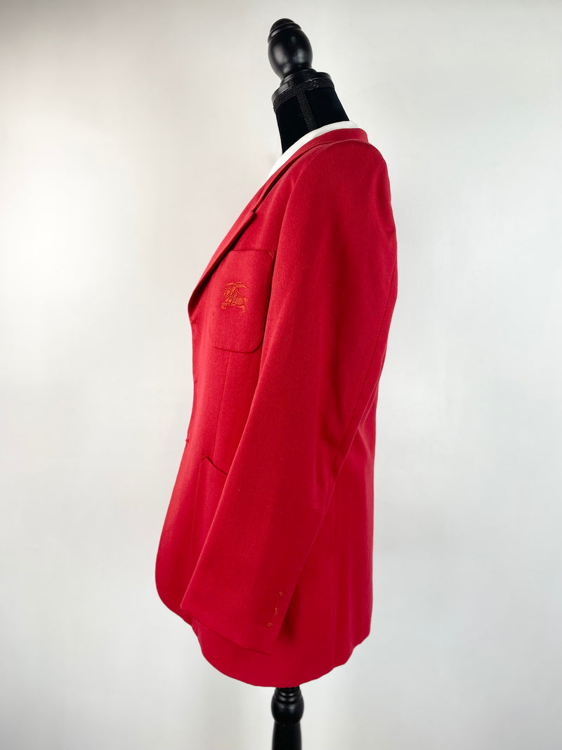 Vintage Burberry’s Red Wool Blazer - 14 / 16