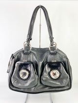 Mimco Black Leather Shoulder Bag