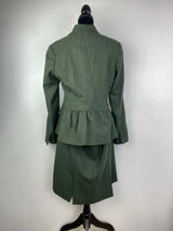 Green pinstripe Two Piece Skirt & Jacket - AU 12