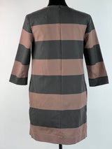 Marimekko Black + Brown Wide Stripe Tunic - AU6-8