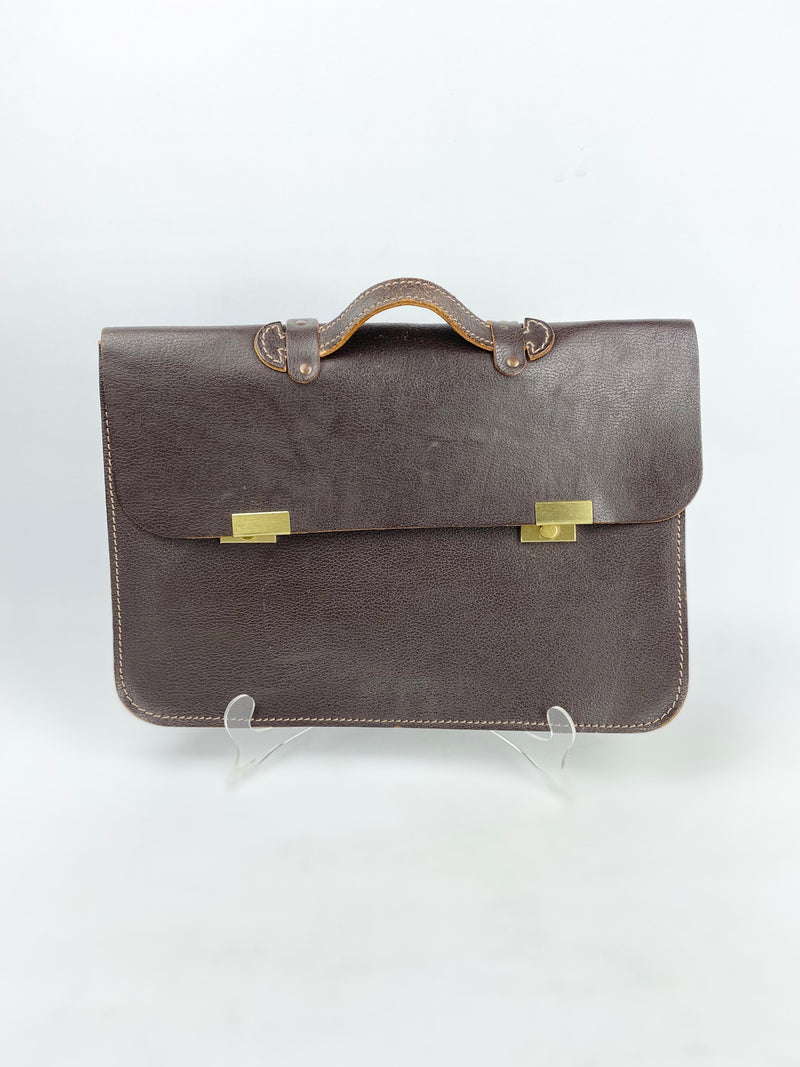 Dark Brown Leather Briefcase/Document holder