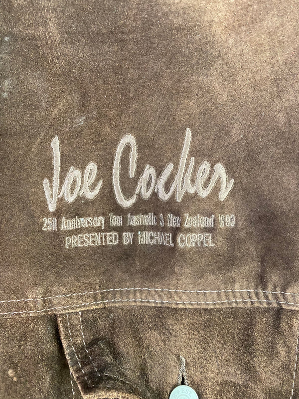 Vintage 90s Joe Cocker 25th Anniversary Tour Leather Jacket - L