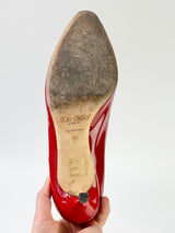 Jimmy Choo Red Patent Leather Kitten Heels - EU40