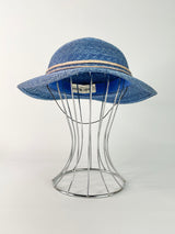 Andre Montel Paris Vintage Brimmed Blue Straw Hat