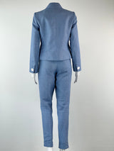 Anna Thomas Blue Cotton/Linen Suit - AU10