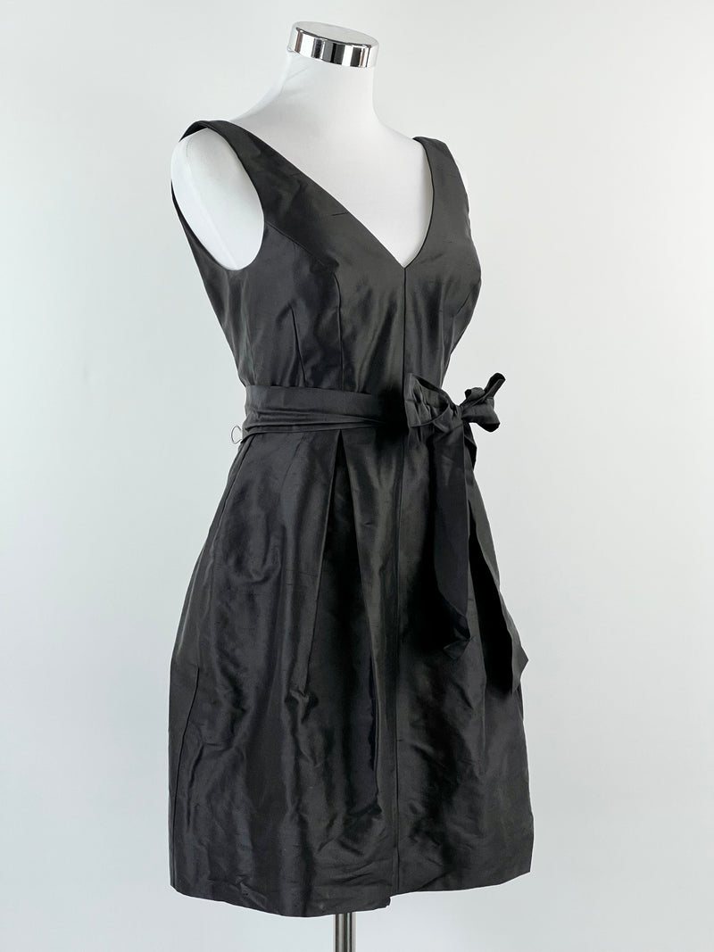 Mathew Eager Raw Black Silk Dress - AU6