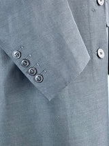 Dries Van Noten Charcoal Silk Blend Midi Coat - AU10-12