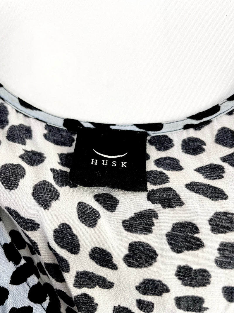 Husk Light Blue Animal Print Maxi Dress - AU6