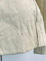 Danier Cream Crushed Leather Jacket - AU8