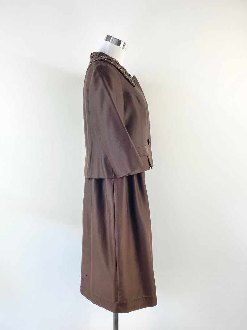 Vintage Bitter Chocolate Beaded Dress - AU8
