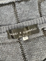 Vintage Calugi e Giannelli Geometric Mesh Detail Sweater - L