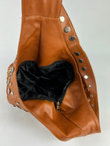 Tan Studded Faux Leather Bag