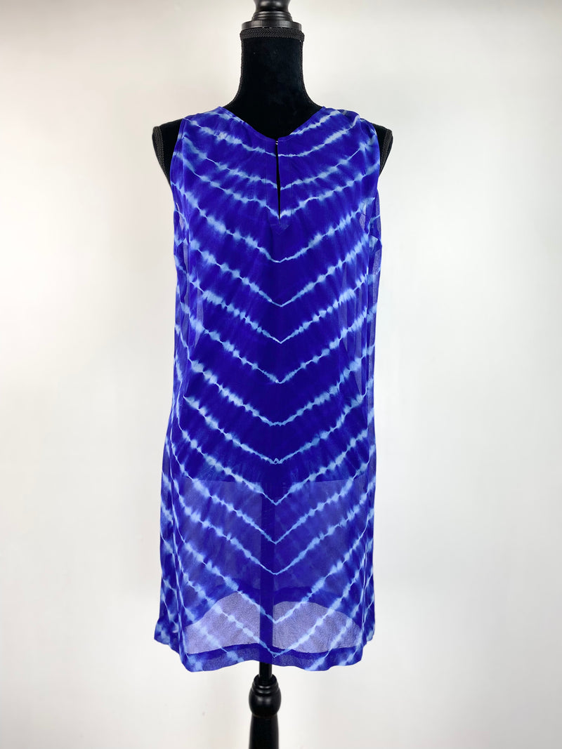 Willow Blue Tie Dyed Sheer Silk Tunic - AU 12