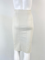 Scanlan Theodore Off White Leather Pencil Skirt - AU6