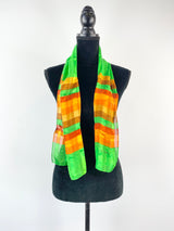 Pierre Cardin Green & Orange Silk Scarf