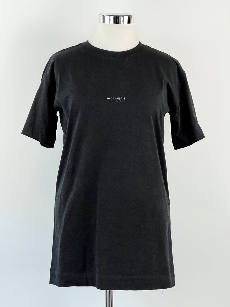 Acne Studios 'Joupa' Black Cotton Logo Mini Dress - AU8