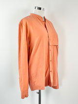 COS Burnt Orange Grandad Collar Shirt - L