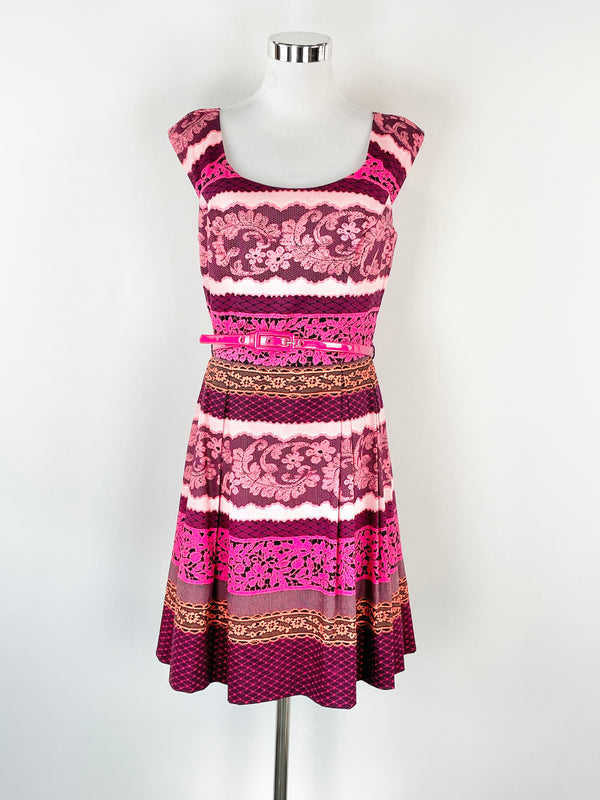 Review Pink & Blush Oakland Patterned Midi Dress - AU12