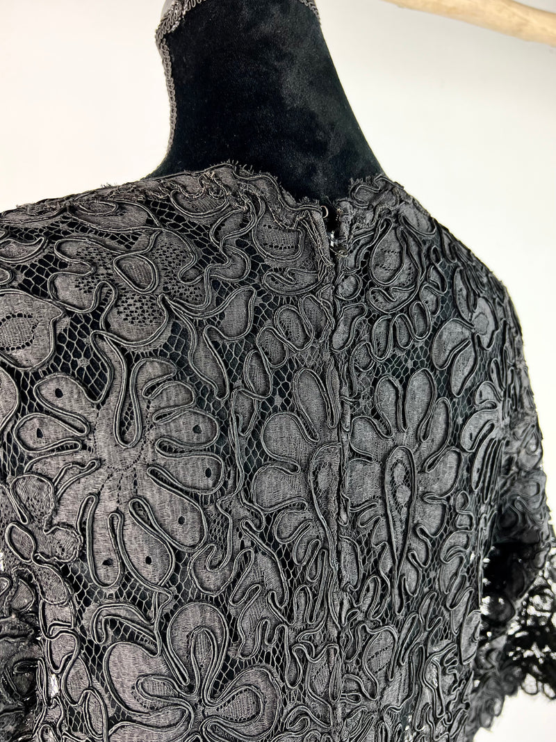 Vintage 50s Black Lace Gown - AU12/14