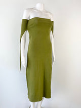 Vintage 1990s Issey Miyake A.POC Green Body Con Dress - AU10