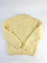 Vintage Yellow Acrylic Handknitted Daffy Duck Jumper - Size 4