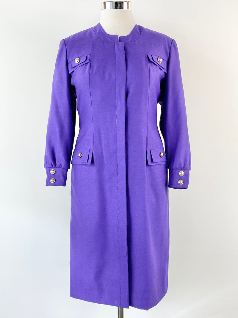 Grath Elms Violet Wool Coat - AU12