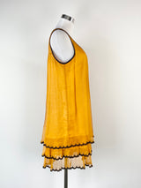 Fornarina Tangerine Silk Frill Midi Dress - AU10