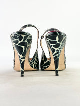 Kate Spade Black Giraffe Print Sandal Pumps - EU41