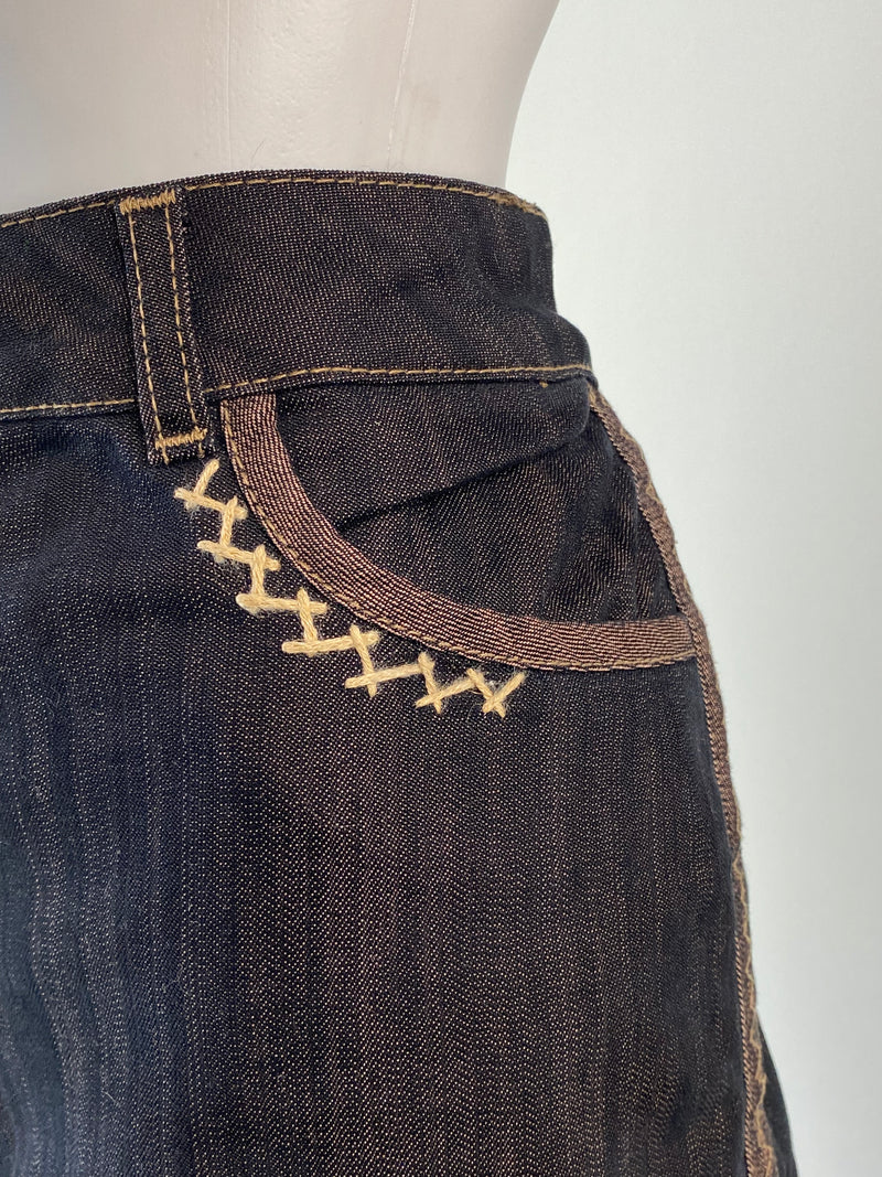 Biba Denim Blazer & Cropped Denim Jeans Set - AU14/16