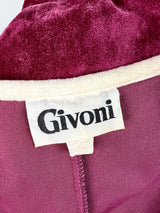 Vintage Givoni Crimson Velour Playboy Jumpsuit - AU6-8
