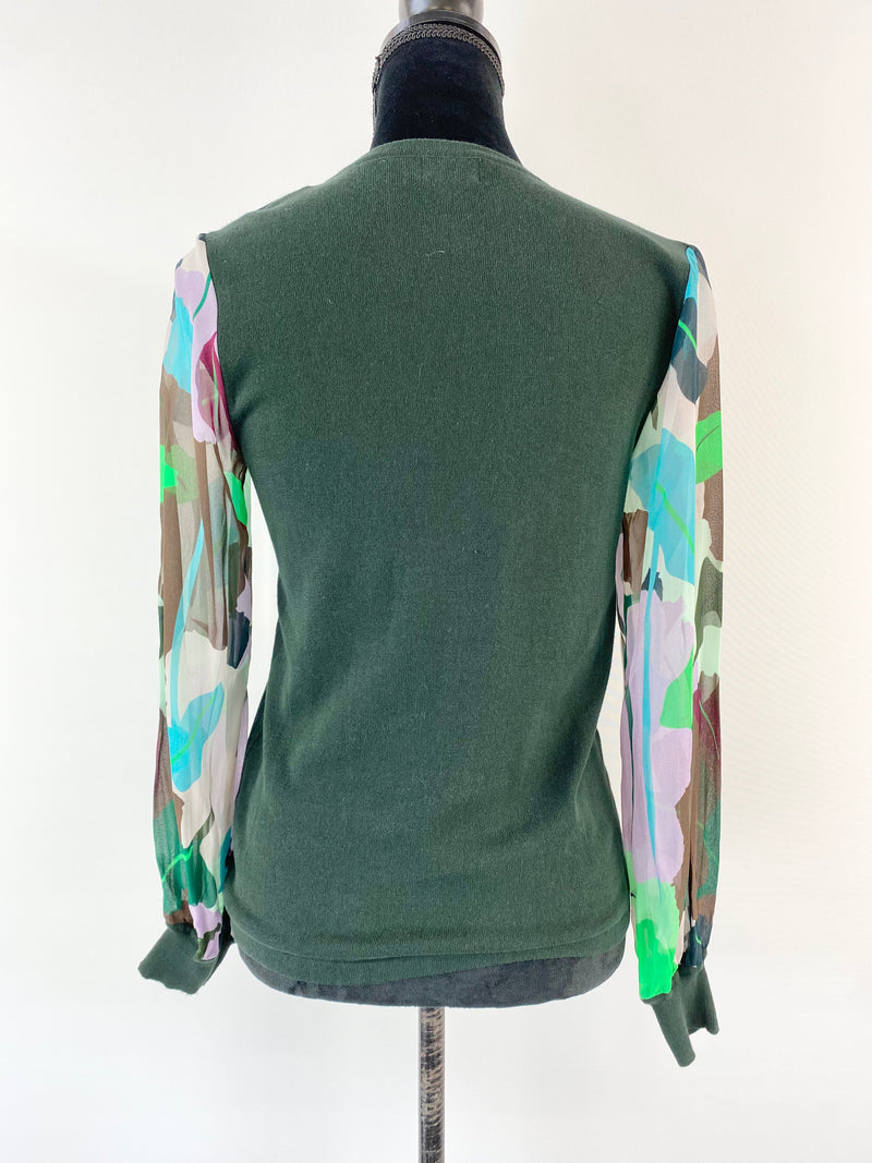 Gorman Forest Green Sheer Sleeve Blouse - AU8