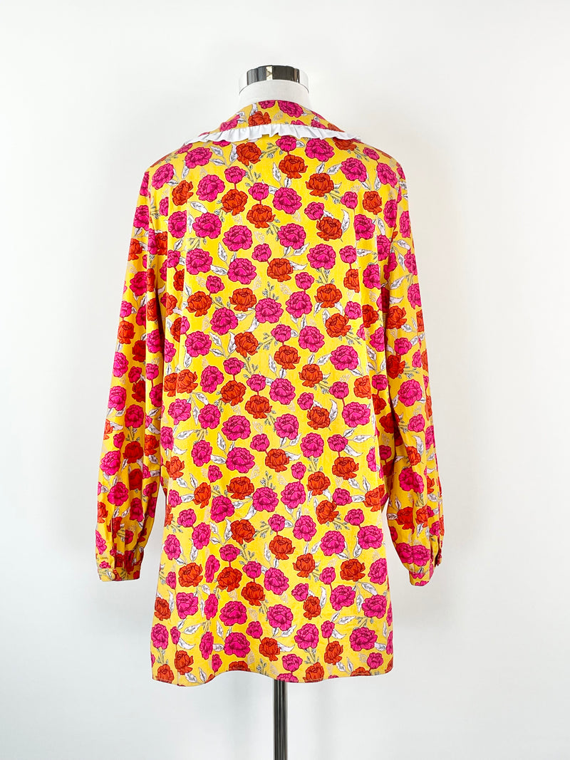 Never Fully Dressed Yellow Rose Print Chiara Shirt Dress - AU22