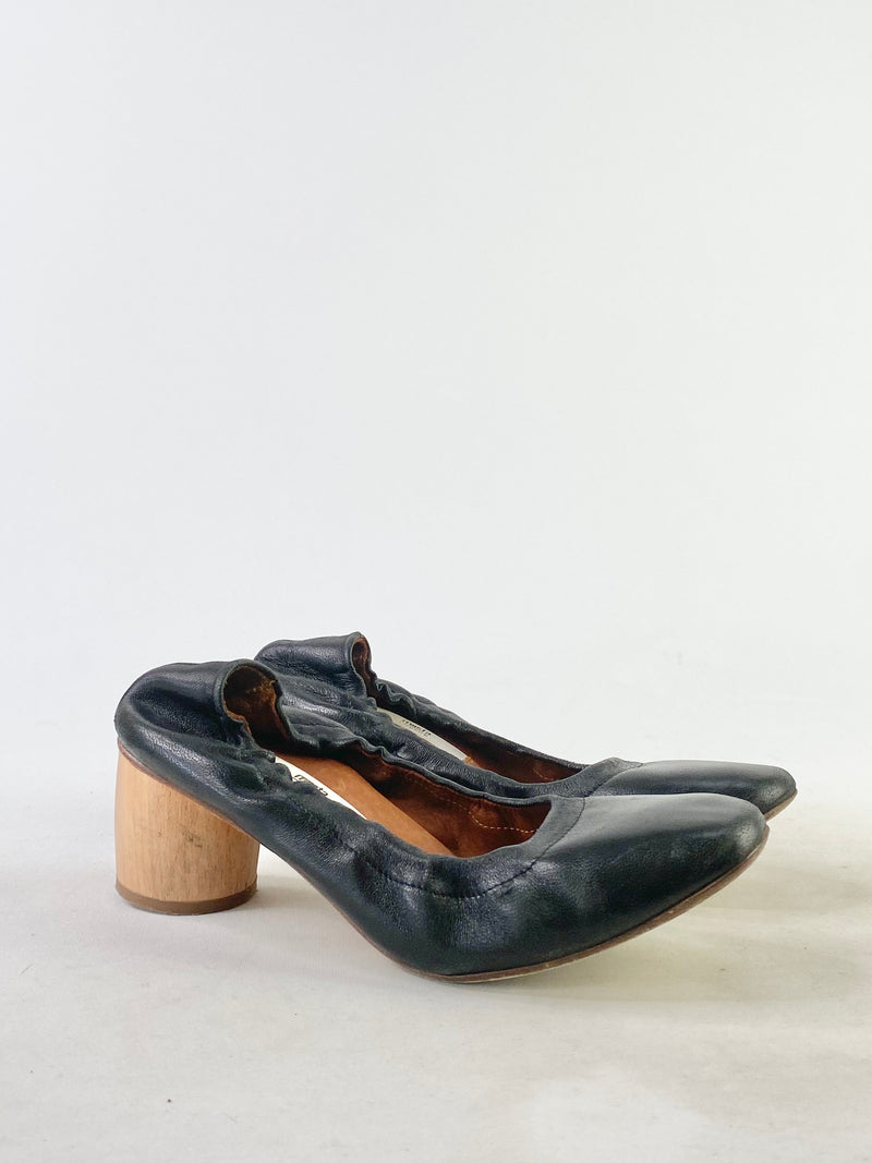 Miista London Black Round Heeled Shoes - EU37